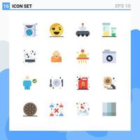 16 Universal Flat Colors Set for Web and Mobile Applications space s scary potion signal Editable Pack of Creative Vector Design Elements