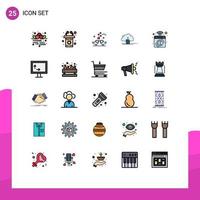 25 iconos creativos signos y símbolos modernos de computación guardar novia cargar boda elementos de diseño vectorial editables vector