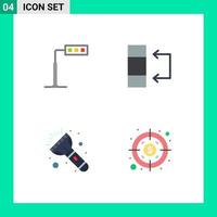 4 Flat Icon concept for Websites Mobile and Apps construction torch road table investment Editable Vector Design Elements