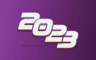 Happy new year 2023 White background Text logo design vector