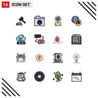 Stock Vector Icon Pack of 16 Line Signs and Symbols for develop cloud management connect computer Editable Creative Vector Design Elements