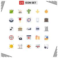 conjunto de 25 iconos de ui modernos símbolos signos para cactus de manzana chino descargar elementos de diseño vectorial editables vector