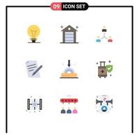 9 Creative Icons Modern Signs and Symbols of pen file structure team hierarchy Editable Vector Design Elements