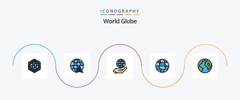 Globe Line Filled Flat 5 Icon Pack Including . globe. globe. earth. travel vector