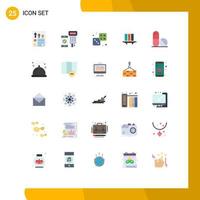 User Interface Pack of 25 Basic Flat Colors of database archive scan files gambling Editable Vector Design Elements