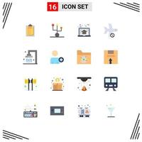 Pack of 16 Modern Flat Colors Signs and Symbols for Web Print Media such as transport flight technology cancel plan Editable Pack of Creative Vector Design Elements