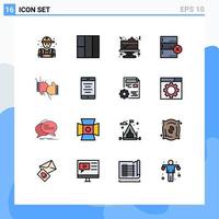 16 Creative Icons Modern Signs and Symbols of fight boxing cake box data Editable Creative Vector Design Elements