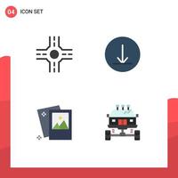 4 User Interface Flat Icon Pack of modern Signs and Symbols of crossroad bike gallery photography dirt Editable Vector Design Elements