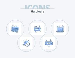 paquete de iconos azul de hardware 5 diseño de iconos. ordenador portátil. computadora. hardware. energía. cargando vector