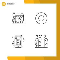 Pictogram Set of 4 Simple Filledline Flat Colors of gas storage dish back blowing Editable Vector Design Elements