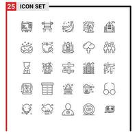 Set of 25 Modern UI Icons Symbols Signs for building plant machine fall fruit Editable Vector Design Elements