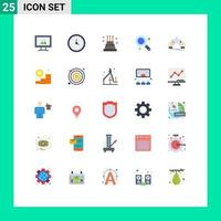 paquete de 25 signos y símbolos modernos de colores planos para medios de impresión web, como elementos de diseño de vectores editables de vacaciones de búsqueda de pasteles web de juegos