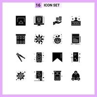 Stock Vector Icon Pack of 16 Line Signs and Symbols for fun save savings money finance Editable Vector Design Elements