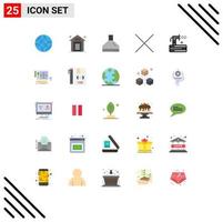 Universal Icon Symbols Group of 25 Modern Flat Colors of hose flush storehouse delete kitchen Editable Vector Design Elements