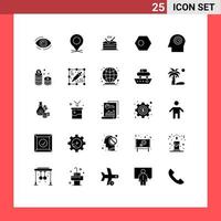 Group of 25 Solid Glyphs Signs and Symbols for bangladesh asian map parade instrument Editable Vector Design Elements