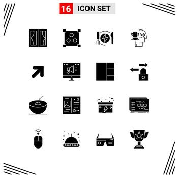 16 interfaz de usuario paquete de glifos sólidos de signos y símbolos modernos de protección de consumo de seguridad protección de datos personales elementos de diseño vectorial editables vector