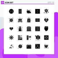 25 Creative Icons Modern Signs and Symbols of develop square pause enlarge health Editable Vector Design Elements