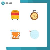 Group of 4 Modern Flat Icons Set for auto break logistic sports cup Editable Vector Design Elements