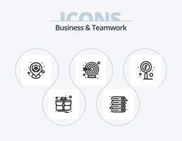 Business And Teamwork Line Icon Pack 5 Icon Design. hierarchy. resources. search. location. hr vector