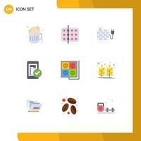 User Interface Pack of 9 Basic Flat Colors of building security energy secure gdpr Editable Vector Design Elements