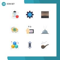 9 Universal Flat Colors Set for Web and Mobile Applications education see man search look Editable Vector Design Elements