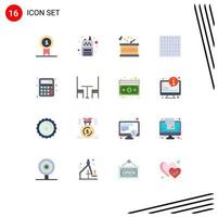 Universal Icon Symbols Group of 16 Modern Flat Colors of calculator back to school drum weather fog Editable Pack of Creative Vector Design Elements