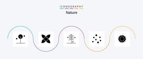 paquete de iconos de glifo de naturaleza 5 que incluye jardín. manzanilla. bosque. marina. aire vector