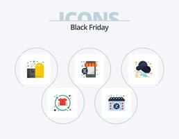 paquete de iconos planos de viernes negro 5 diseño de iconos. venta. descuento. día. regalo. regalo vector
