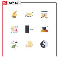 Universal Icon Symbols Group of 9 Modern Flat Colors of data seo compliance return privacy Editable Vector Design Elements