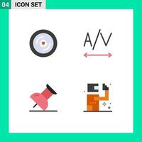 Set of 4 Commercial Flat Icons pack for disk gunman wedding marker killer Editable Vector Design Elements