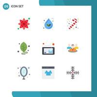 9 iconos creativos signos y símbolos modernos de la ciencia de la bandeja de entrada biología de la hoja de agua elementos de diseño vectorial editables vector