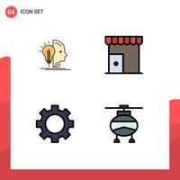 Set of 4 Modern UI Icons Symbols Signs for user devices programming marketplace set Editable Vector Design Elements
