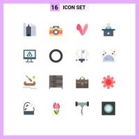 Group of 16 Flat Colors Signs and Symbols for information computer bunny medical appointment reception Editable Pack of Creative Vector Design Elements