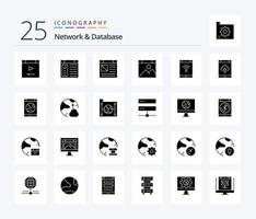 Network And Database 25 Solid Glyph icon pack including internet. app. phone. upload. smartphone vector