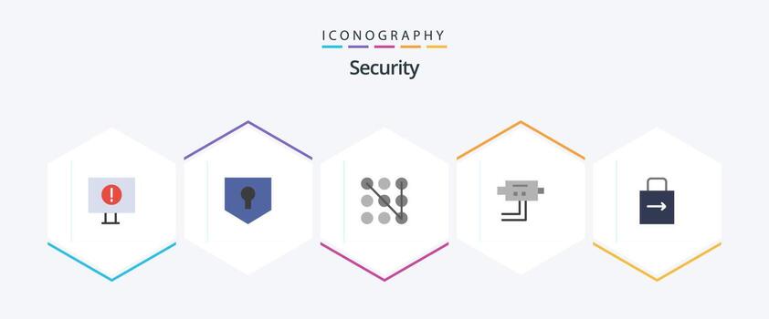 Security 25 Flat icon pack including security. lock pad. pattern. key. security vector
