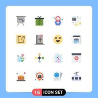 Universal Icon Symbols Group of 16 Modern Flat Colors of link finance location calculator audit Editable Pack of Creative Vector Design Elements