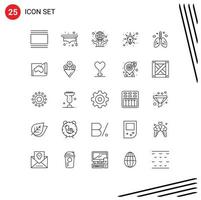 User Interface Pack of 25 Basic Lines of cancer solutions care intelligence business Editable Vector Design Elements