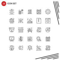 Editable Vector Line Pack of 25 Simple Lines of settings web investment error online Editable Vector Design Elements