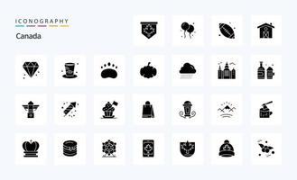25 Canada Solid Glyph icon pack vector