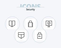 paquete de iconos de línea de seguridad 5 diseño de iconos. . blindaje. seguridad. proteger. error vector