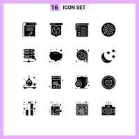 16 Universal Solid Glyphs Set for Web and Mobile Applications laboratory cell skull biology qa Editable Vector Design Elements