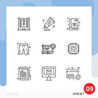 9 Outline concept for Websites Mobile and Apps circuit player dress paint pants cloth Editable Vector Design Elements