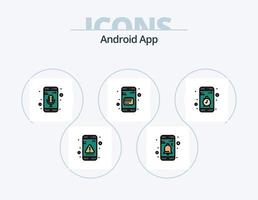Android App Line Filled Icon Pack 5 Icon Design. gps. phone. app. app. android vector