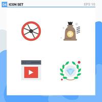 Pack of 4 creative Flat Icons of biology content experiment dollar user Editable Vector Design Elements