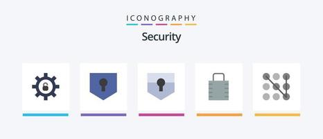 paquete de iconos de 5 planos de seguridad que incluye . almohadilla de bloqueo. patrón. diseño de iconos creativos vector