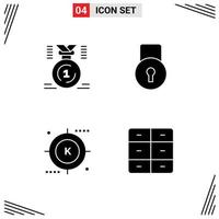 Set of Commercial Solid Glyphs pack for award engine first lock pad media Editable Vector Design Elements