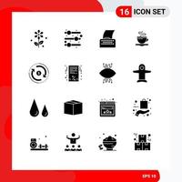 16 Creative Icons Modern Signs and Symbols of money flow typewriter finance hotel Editable Vector Design Elements