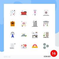 16 Thematic Vector Flat Colors and Editable Symbols of mask paper beauty development coding Editable Pack of Creative Vector Design Elements