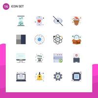 Set of 16 Modern UI Icons Symbols Signs for chart big human layout romance Editable Pack of Creative Vector Design Elements