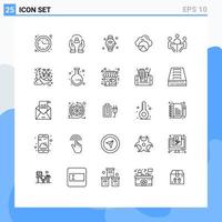 25 Universal Line Signs Symbols of cloud scince cloud protection reporting iot Editable Vector Design Elements